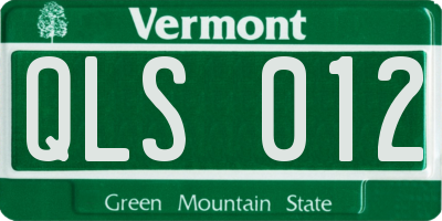 VT license plate QLS012