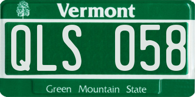 VT license plate QLS058