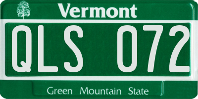 VT license plate QLS072
