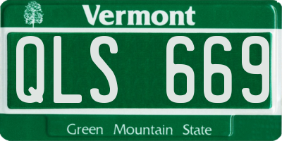VT license plate QLS669