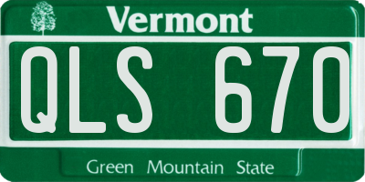 VT license plate QLS670
