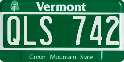 VT license plate QLS742