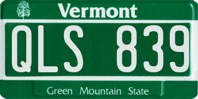VT license plate QLS839