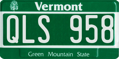 VT license plate QLS958