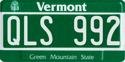 VT license plate QLS992