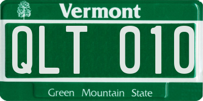 VT license plate QLT010
