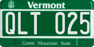 VT license plate QLT025