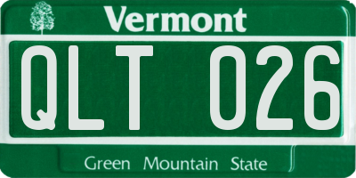VT license plate QLT026