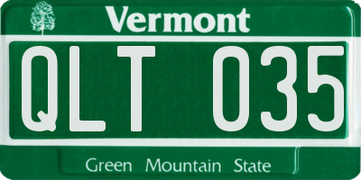 VT license plate QLT035