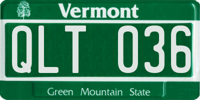 VT license plate QLT036