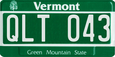VT license plate QLT043