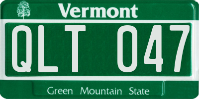 VT license plate QLT047