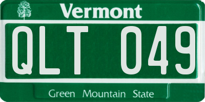 VT license plate QLT049