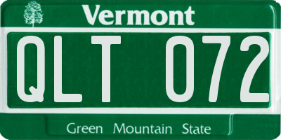 VT license plate QLT072