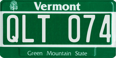 VT license plate QLT074