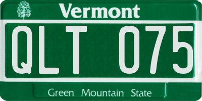 VT license plate QLT075