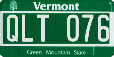 VT license plate QLT076
