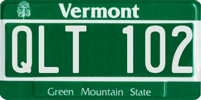 VT license plate QLT102