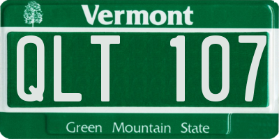 VT license plate QLT107