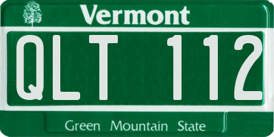 VT license plate QLT112