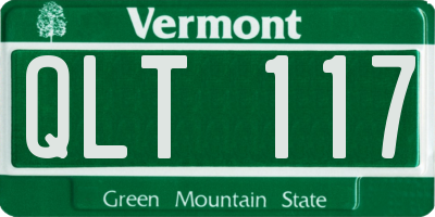 VT license plate QLT117