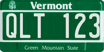 VT license plate QLT123