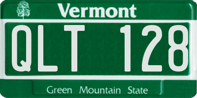 VT license plate QLT128