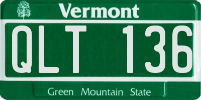 VT license plate QLT136