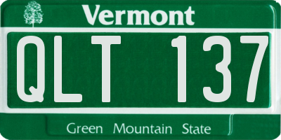 VT license plate QLT137