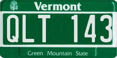 VT license plate QLT143