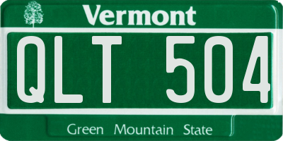 VT license plate QLT504