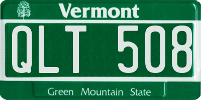 VT license plate QLT508