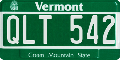VT license plate QLT542