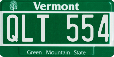 VT license plate QLT554