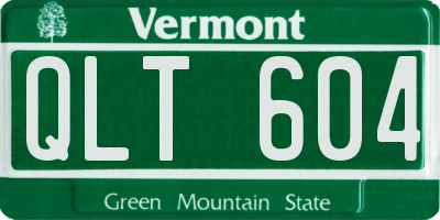VT license plate QLT604