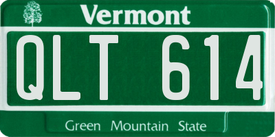 VT license plate QLT614