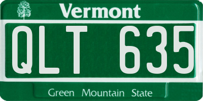 VT license plate QLT635