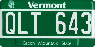 VT license plate QLT643