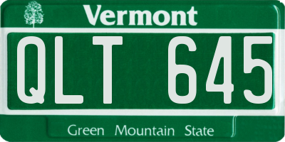 VT license plate QLT645