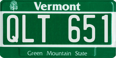 VT license plate QLT651