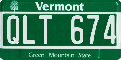 VT license plate QLT674