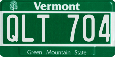 VT license plate QLT704