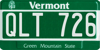 VT license plate QLT726
