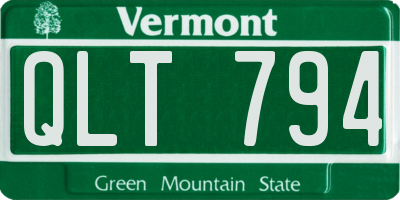 VT license plate QLT794