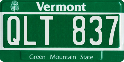VT license plate QLT837