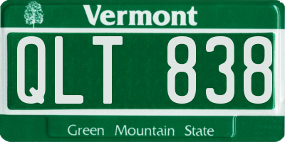 VT license plate QLT838
