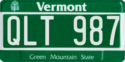 VT license plate QLT987