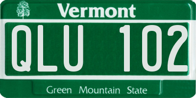 VT license plate QLU102