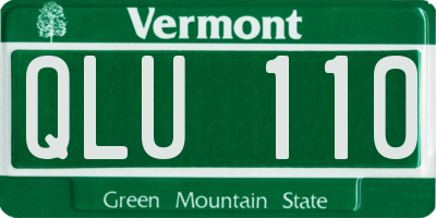 VT license plate QLU110