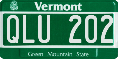 VT license plate QLU202